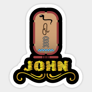 JOHN-American names in hieroglyphic letters-JOHN, name in a Pharaonic Khartouch-Hieroglyphic pharaonic names Sticker